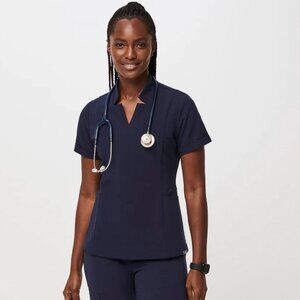 Figs Navy Short Sleeve Women's Top